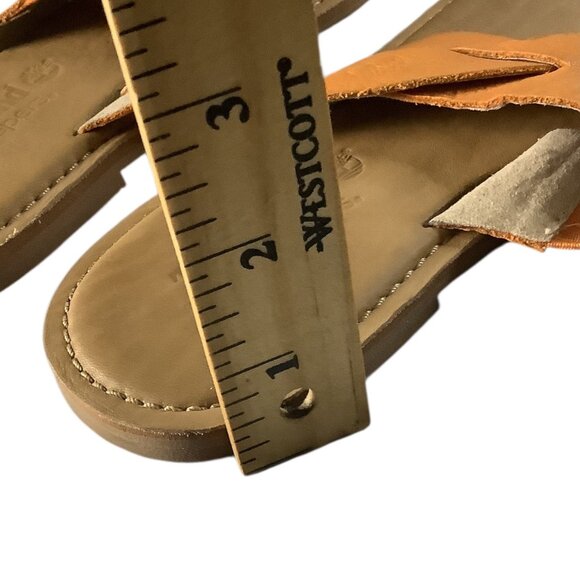 Timberland Earthkeepers Sheafe Flip Flop Sandals Womens Size 8 Orange Leather - Picture 7 of 13